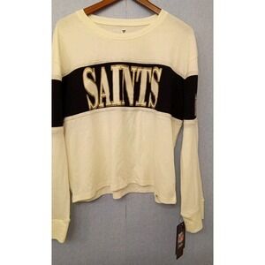 Fanatics NFL Saints Long Sleeve Crop Top Football Tee Shirt NWT